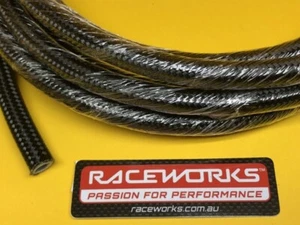 AN6 Black Stainless Steel braided PTFE hose x 1m -6AN 200/230 Series Raceworks - Picture 1 of 1