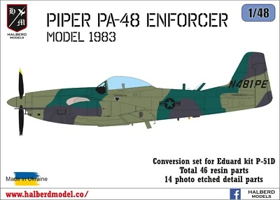 Piper PA-48 Enforcer (model 1983) conversion set for Eduard kit P-51D 1/48 scale - Image 1 of 4