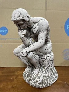 Ceramic Rodin “The Thinker” Figurine Sculpture | 11-3/8” TALL - Artist Signed - Picture 1 of 4