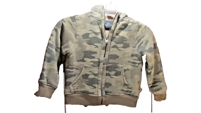 Chaqueta con Capucha Forrada de Vellón Camuflaje Verde para Niños XS 4/5 Marca Gloria Desteñida Foto 1 de 4