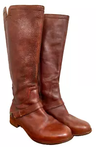 UGG Australia Channing 3184 Tall Brown Leather Riding Boots Women's Size 6 - Picture 1 of 18