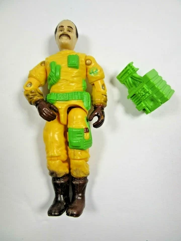 GI Joe Figure Clean Sweep Loose Figure 3 3/4 1991 & Backpack Cover