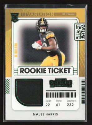 2021 Panini Contenders #RSV-NHA Najee Harris Rookie Ticket Swatches Variation - Image 1 of 2