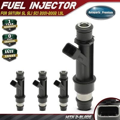 4 piezas nuevo inyector de combustible con junta tórica para Saturn SLSL1 SC1 2001-2002 L4 1,9 L 2 cuchillas Foto 1 de 4