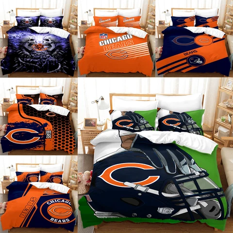 Chicago Bears 3Pcs Bedding Set Soft Duvet/Comforter Cover Pillowcases Fans Gift Cover