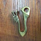 EDC Brass Solid Design Hook Keyring Keychain Collecteable Vintage Golden Clip