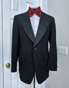 Esmoquin/chaqueta de cena 42L rara vintage de un botón con solapa de pico para hombre 42L EE. UU. - Imagen 1 de 5