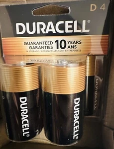 2x4 Duracell Duralock D D4 MN1300 1.5V Alkaline CopperTop Batteries Exp. 2034 - Picture 1 of 2