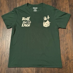 Monopoly Hasbro Roll the Dice Take a chance win it all Graphic Print Green Tee L - Picture 1 of 10