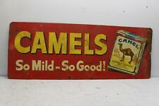 Vintage Camel Cigarettes Tin Sign " So Mild - So Good " 32" X 12"