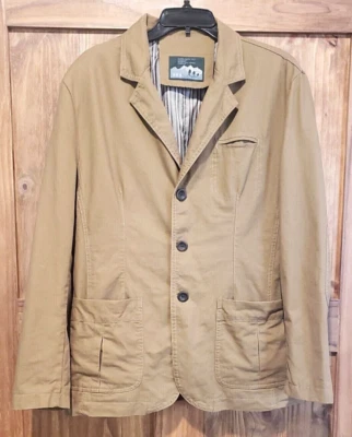 Jeep Outfitters Hombres Blazer Chaqueta Marrón Lona Abrigo Deportivo Blazer Pecho 44" Foto 1 de 4