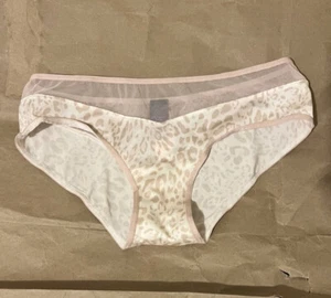Victorias Secret VS Culotte Hiphugger Mesh Panty Blush Satin Leopard XS NWT - Picture 1 of 2