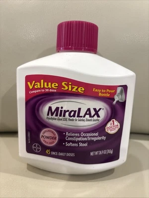 Polvo laxante MiraLAX 45 días - 26,9 OZ - tamaño económico - envío gratuito caduca el 27/04 Foto 1 de 3