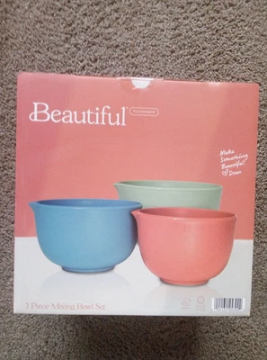 Beautiful Mixing Bowls and Colander Set Sage, Cinnamon and Blue Icing by Drew Ba - Image 1 of 2