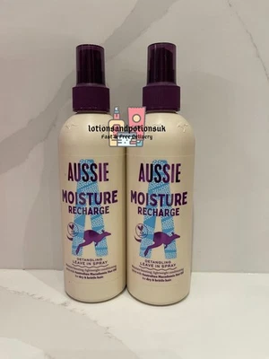 2 x Aussie MOISTURE RECHARGE Detangling Leave In Spray Conditioning Spray 250ml - Image 1 of 2