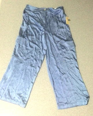 Michael Michael Kors Pants Women Large Wide Leg pockets blue gray NWT $125 - Image 1 of 4