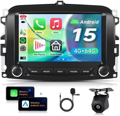 Autoradio 7” Android 15 per Fiat 500L 2013-2019 Navigatore CarPlay 4+64GB Wi-Fi - Immagine 1 di 4