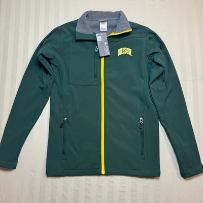 NEW Oregon Ducks Softshell Jacket Mens Size Small Green Fleece Lined Embroidered - Image 1 of 4