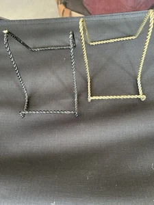 2 Tripar Small Wire Metal Display Stands Easels for Plates and Plaques. Blk/Gold - Picture 1 of 4
