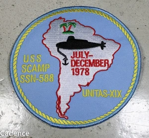 US GWOT Modern US Navy USN SSN 588 USS Scamp Unitas 19 Submarine Ship Patch B949 - Bild 1 von 3