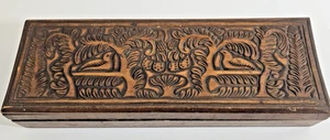Scatola in legno intagliato con dettagli e uccellino intricato stile sposa vintage - Foto 1 di 8