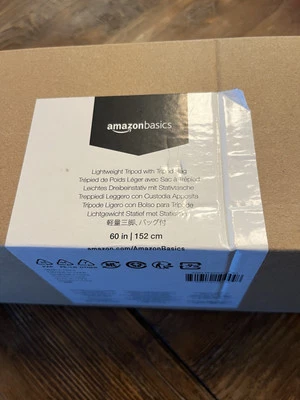 Amazon Basics 60-Inch Lightweight Tripod with Bag in Black/Silver : No Returns - Image 1 of 4