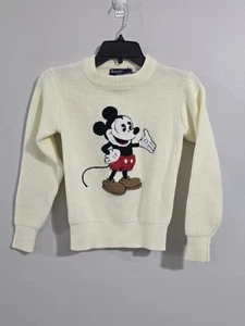 Vtg 1980s Mickey Mouse Knit Sweater American Characters By Walt Disney Youth 5/6 - Picture 1 of 7