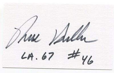Bruce Brubaker Signed 3x5 Index Card Autographed 1967 Los Angeles Dodgers - Image 1 of 2