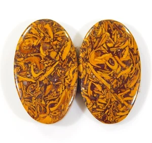 Par de piedras preciosas cabujón ovaladas de jaspe natural Mariam 29 quilates 26x16x5 mm UU = 0291 - Imagen 1 de 7