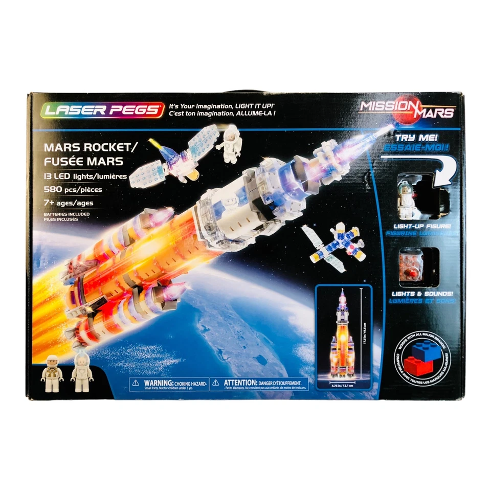 Laser Pegs Mission Mars Rocket Building Toy 580pcs 18000