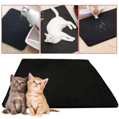 Katzenklo Matte Entwurf Bienenwabe Katzenstreu Doppelte Schichte 78×60cm