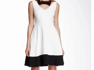 NEW Rachel Roy White/Black Colorblock Dress and Black Dress Sz.8 Orig.$368 - Picture 1 of 2