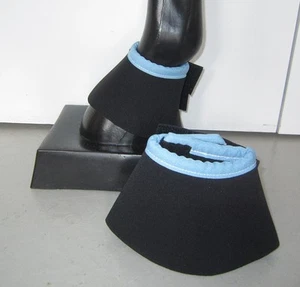Horse Bell or Overreach Boots Black & Pale blue AUSTRALIAN MADE Protection - Picture 1 of 1