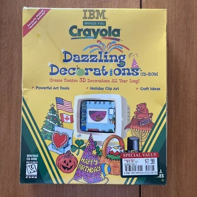 CD-ROM Crayola: Dazzling Creations de IBM para Windows o Mac nuevo sellado Foto 1 de 4