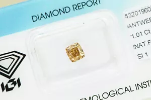 Diamante en forma de cojín natural elegante marrón suelto SI1 certificado IGI 1,01 quilates - Imagen 1 de 6