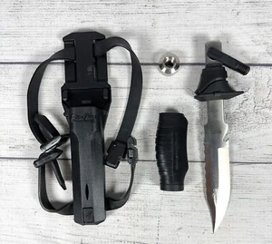 Underwater Kinetics Blue Tang Hydralloy Dive Knife 5" BLACK Leg Strap + Sheath - Picture 1 of 23