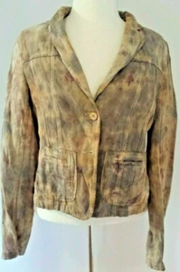 PRADA tiedye linen blazer jacket XS 2 4 6 Small brown beige green tan khaki gray - Picture 1 of 7