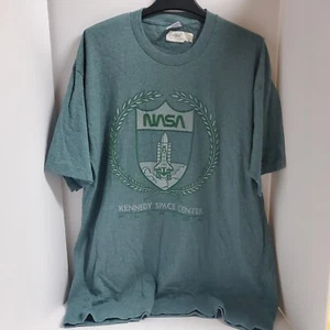 Vintage Kennedy Space Center NASA Green T-Shirt Size XL 90s - Picture 1 of 11