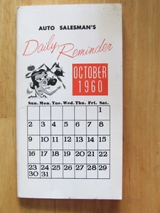 MES OCTUBRE 1960 CUADERNO DE BOLSILLO VENDEDOR AUTOMÁTICO CONCESIONARIO DE AUTOMÓVILES - Imagen 1 de 8