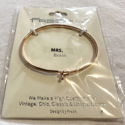 Fresh Co Brazalete Pulsera Latón Mra Mensaje Inspirador Gancho y Ojo Joyería Nuevo Foto 1 de 4