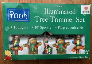 Vintage Winnie The Pooh Christmas 10 String Lights WORKING Tree Trimmer Set - Picture 1 of 6