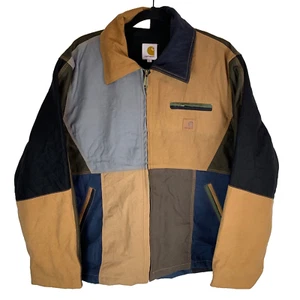 Carhartt Reworked Duck Canvas Quilt Lined Work Jacket Men's Size Fits Large - Picture 1 of 14