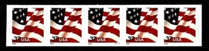 USA, SCOTT # 3632A, MNH COIL STRIP OF 5 STAMPS WITH PNC #S1111, 2003 FLAG - Picture 1 of 1