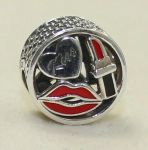 NEU AUTHENTISCH PANDORA CHARM GLAMOUR KISS PERLE 796324ENMX MIT WILDLEDER ETUI - Bild 1 von 5