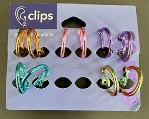 Claires Set Of 5 Clip On Small Hoop Earrings. New MSRP $14.99 - Picture 1 of 6