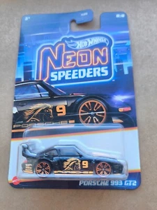 Hot Wheels HW 2024 NEON SPEEDERS HLH72 PORSCHE 993 GT2 BLACK ORANGE 8/8 8:8 - Picture 1 of 1