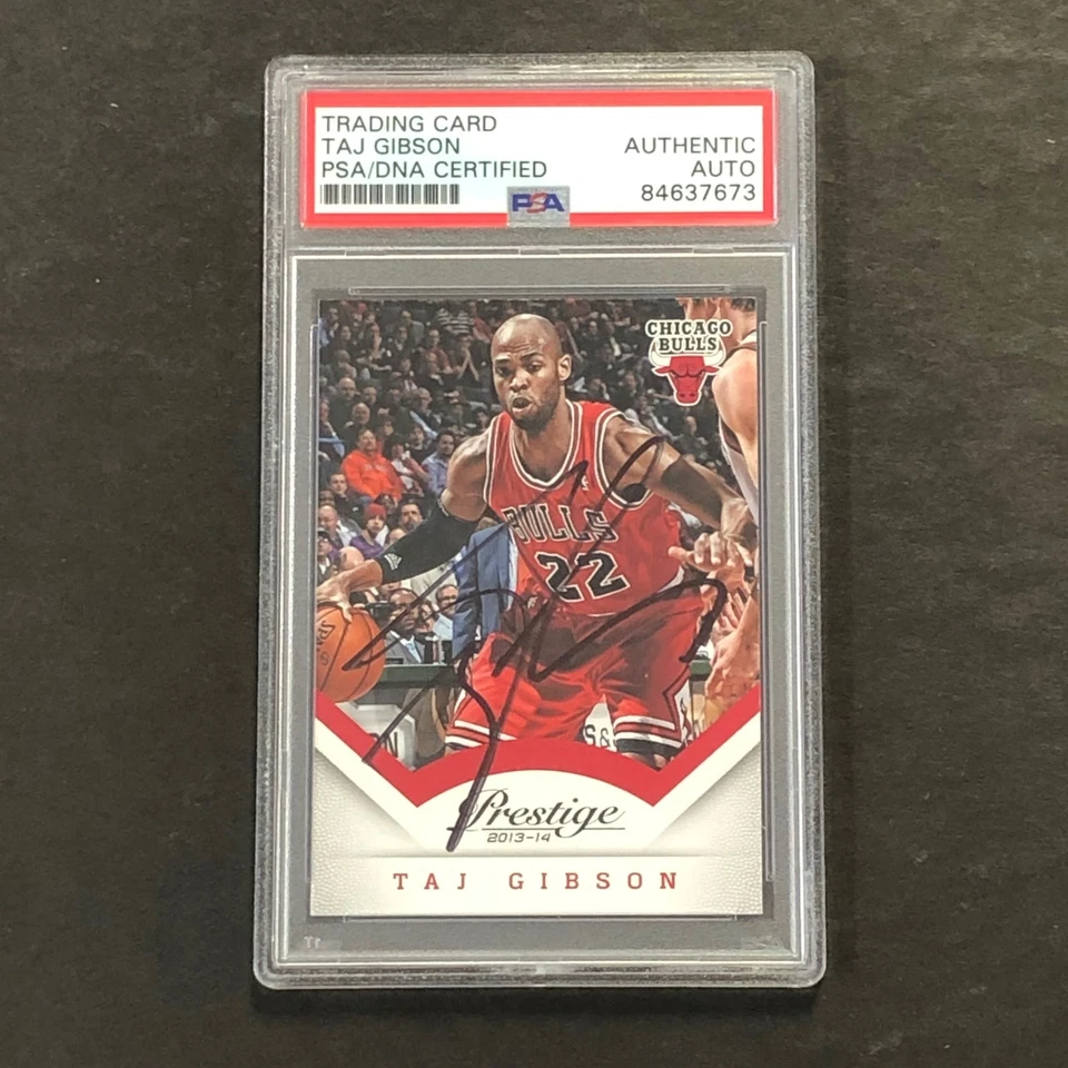 2013-14 Panini Prestige #128 Taj Gibson Signed Card AUTO PSA Slabbed Bulls - Image 1 of 2