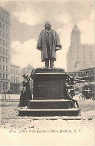 c.1905 Henry Beecher Ward's Statue Brooklyn NY post card