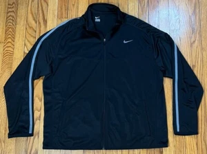 Nike Epic Black Silver Training Full Zip Vented Lightweight Jacket Mens XXL - Picture 1 of 6