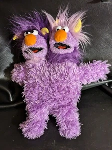 15 In Sesame Place Two-Headed Monster Purple Guy Smiley Classic Character Plush - Picture 1 of 7